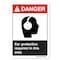 Signmission ANSI Sign, Ear Protection Required In This Area, 10in X 7in Rigid Plastic, 7" H, 10" W, Landscape OS-DS-P-710-L-19842 - alternate 1